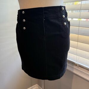 White House‎ Black Market Black Corduroy Button-Accent Women's Skirt